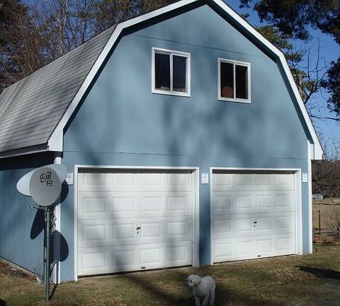 Two car garage with storeage space above!