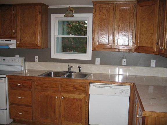 Kitchen with custom oak cabinets