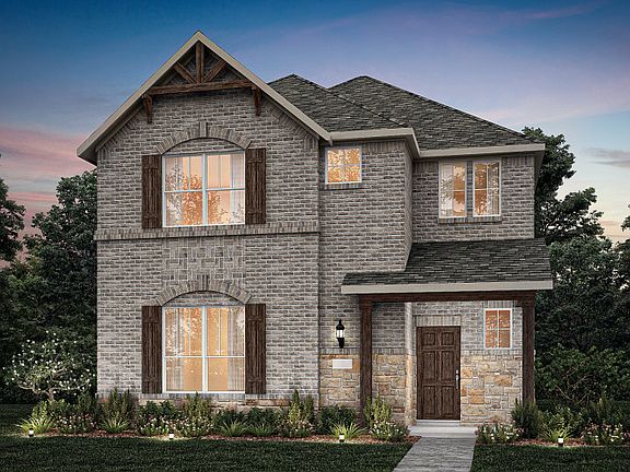 The Highwater, with covered front porch and 2-car rear-entry garage, shown as Exterior B