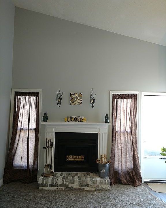 Living room with fireplace