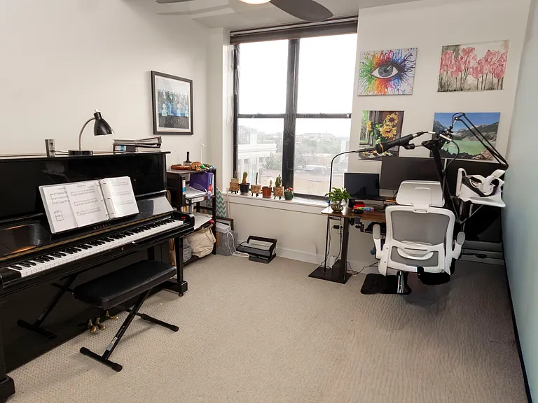 Second room can act as an office while still being large enough for a bedroom.