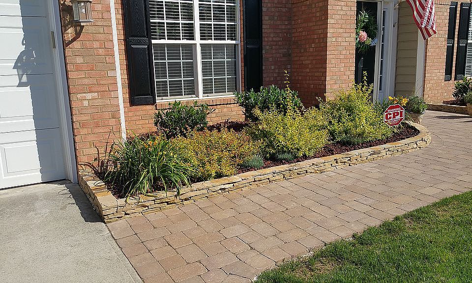 Front pavers and garden