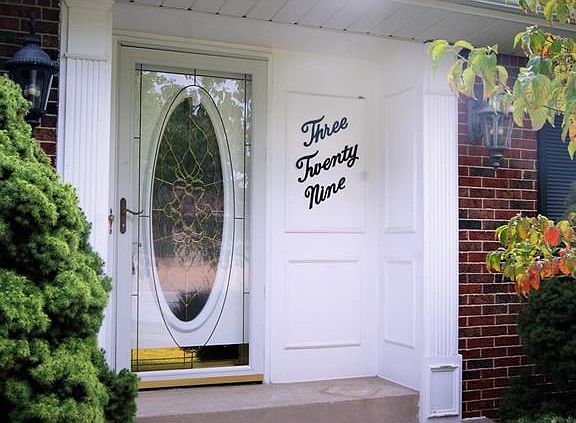 Newer storm door and front door