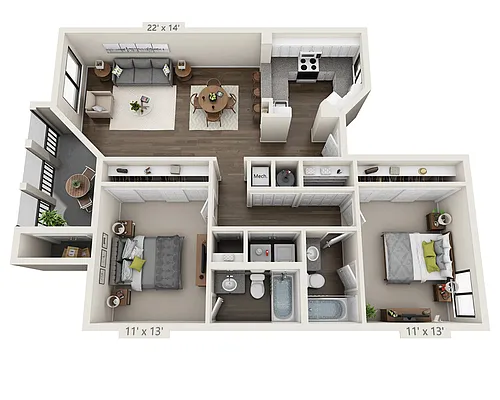 Floor plan Plan B2B