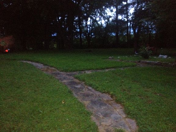 back yard rock walkway