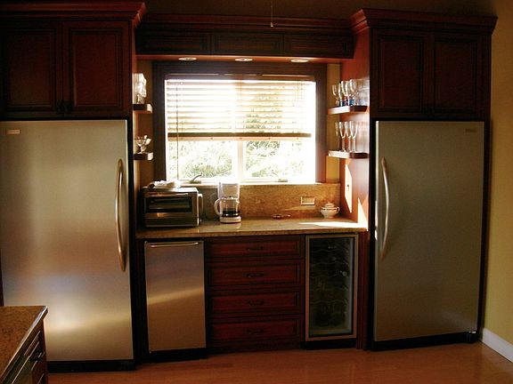 Kitchen features separate Freezer and Refrigerator Unit