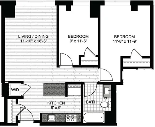 Floor plan 2 Bedrooms B