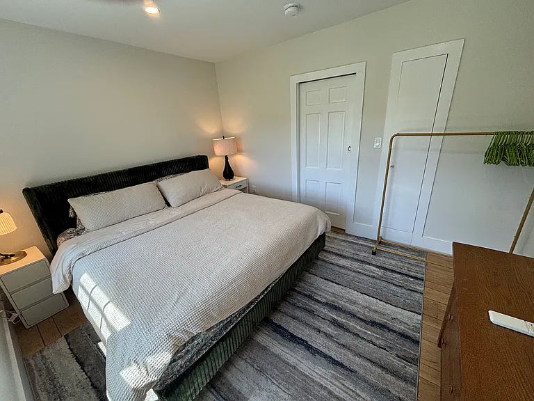 Downstairs: back bedroom, king bed