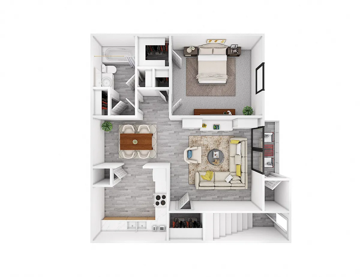 Floor plan One Bedroom One Bath