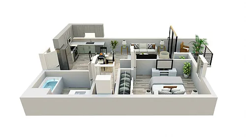 Floor plan 1 Bedroom A