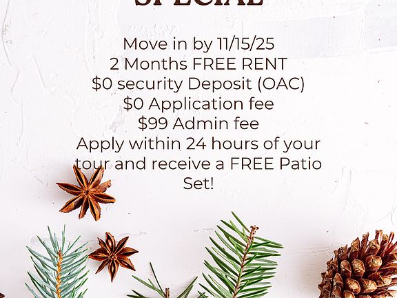 Move in by 11/15/2025 for 8 WEEKS FREE + More!