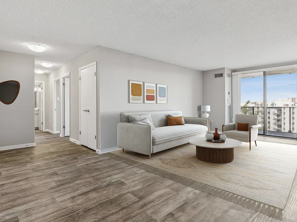 Spacious living room with ample natural light