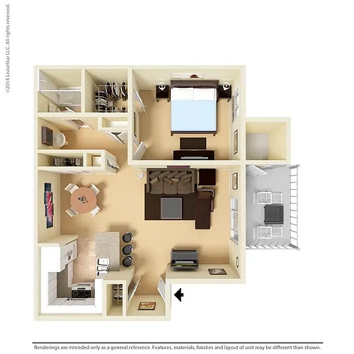 Floor plan 1x1B