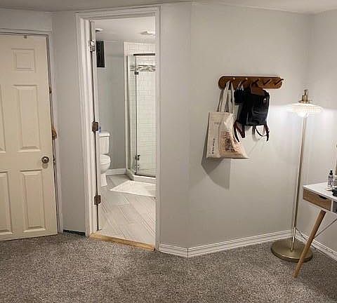 Bathroom off downstairs master suite