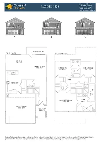 Floor plan 3 Bedrooms and 2.5 bathrooms