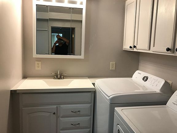 New upstairs bathroom with high efficiency washer / dryer