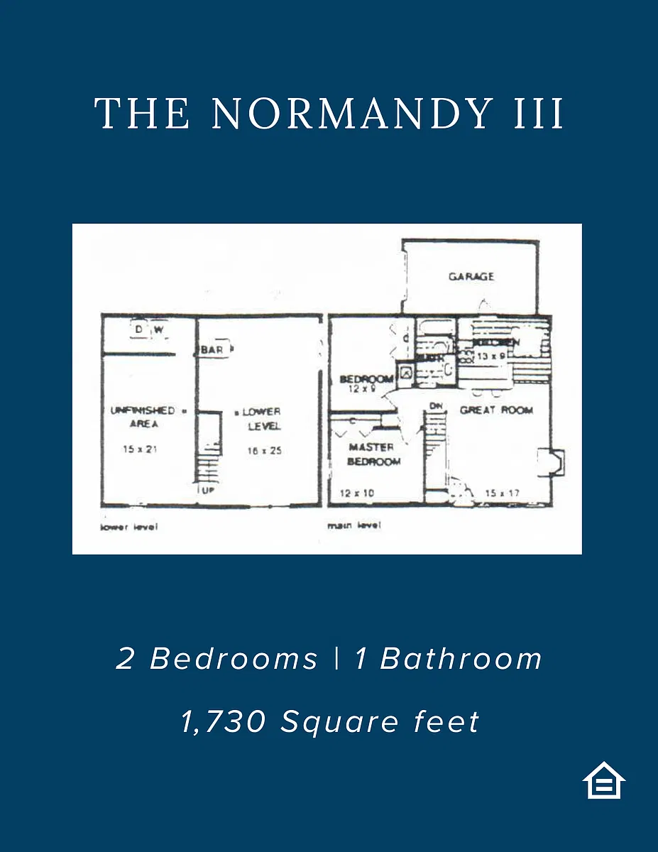 Floor plan 2 Bedroom 1 Bathroom