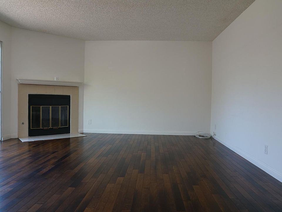 large living room with fireplace