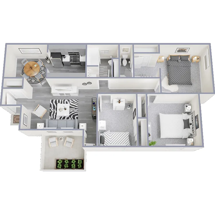 Floor plan 3 Bed 2 Bath