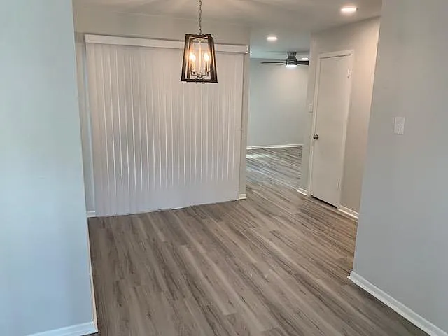 New vertical blinds and lighting in the breakfast room