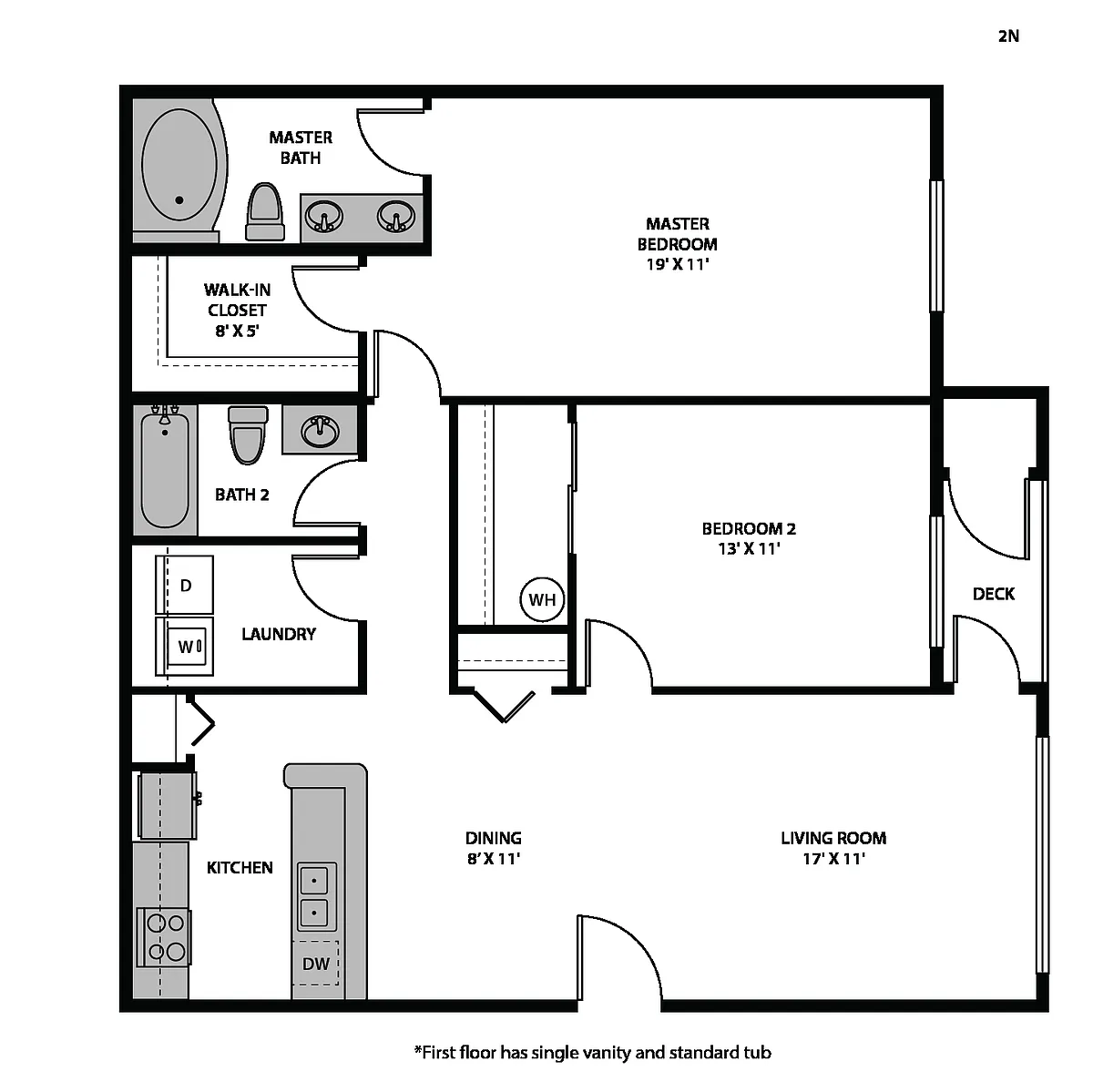 Floor plan Two Bed Interior