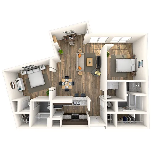 Floor plan Loft 0x2-1161-1464 SF