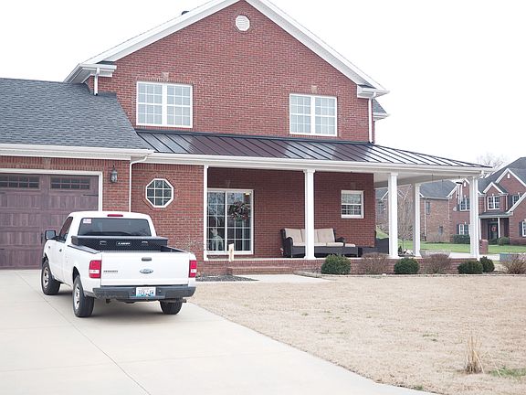Metal roof over porch