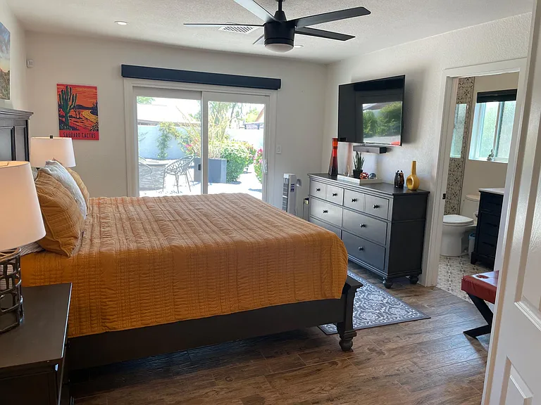 Master bedroom with new king mattress