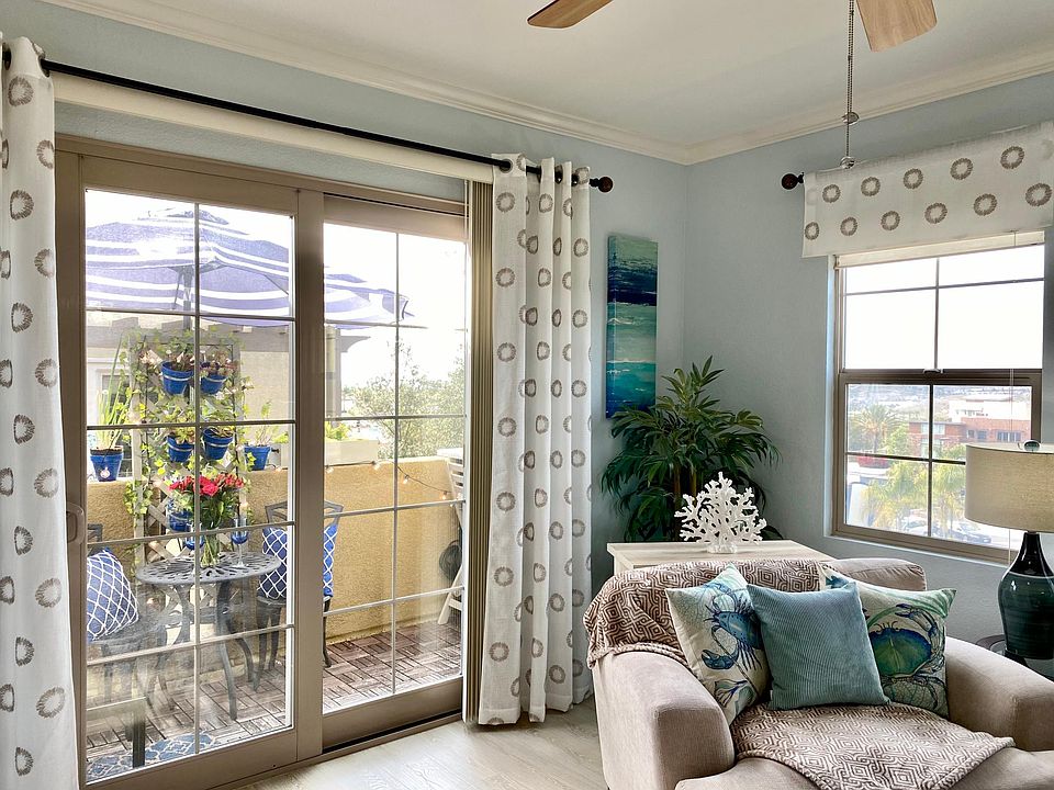 Living room with balcony view