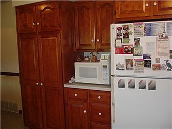 Pantry, microwave area & refrigerator