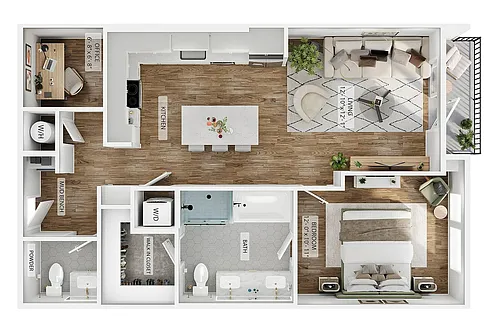 Floor plan 1BR/1BA - A6