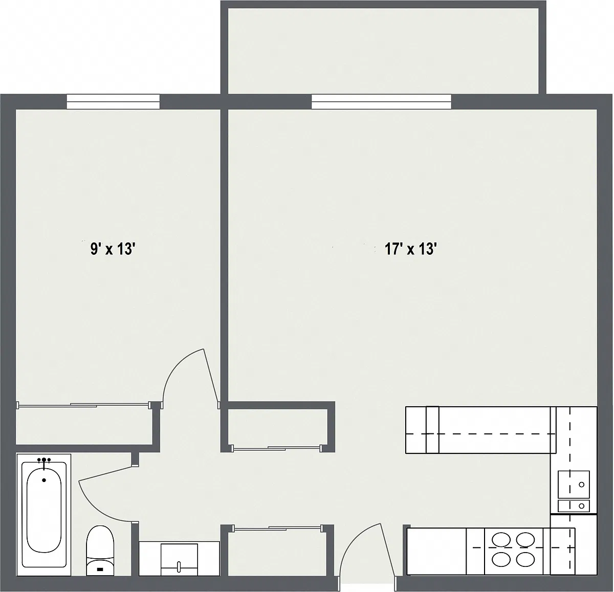 Floor plan Deluxe 1 Bedroom