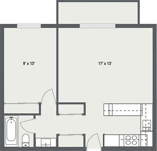 Floor plan Deluxe 1 Bedroom
