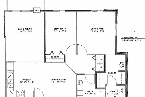 Floor plan Country Meadows 2 - 2 Bed - 2 Bath