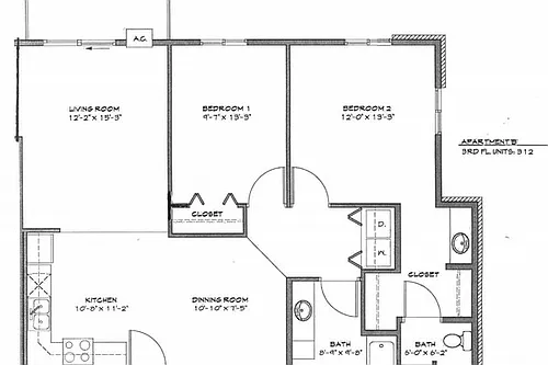 Floor plan Country Meadows 2 - 2 Bed - 2 Bath
