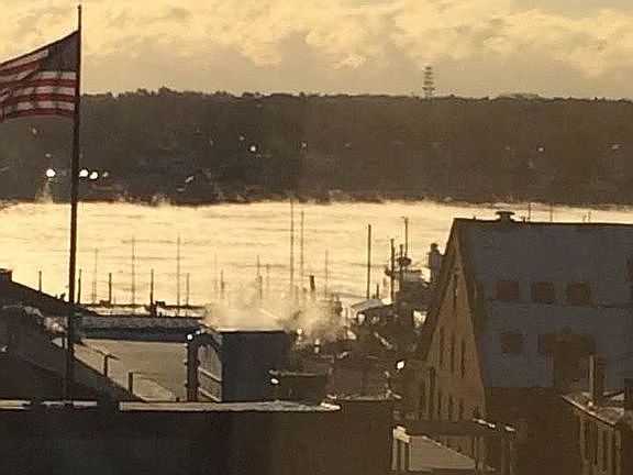 Steam coming off the water