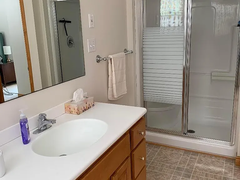 Master bathroom oversized sink and vanity