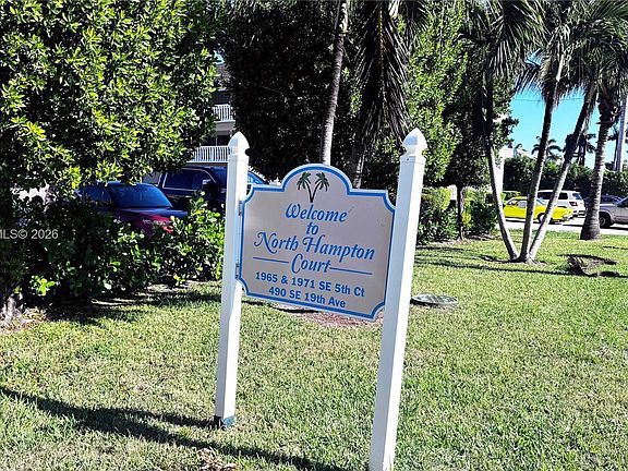 North Hampton Court community entrance sign in Pompano Beach