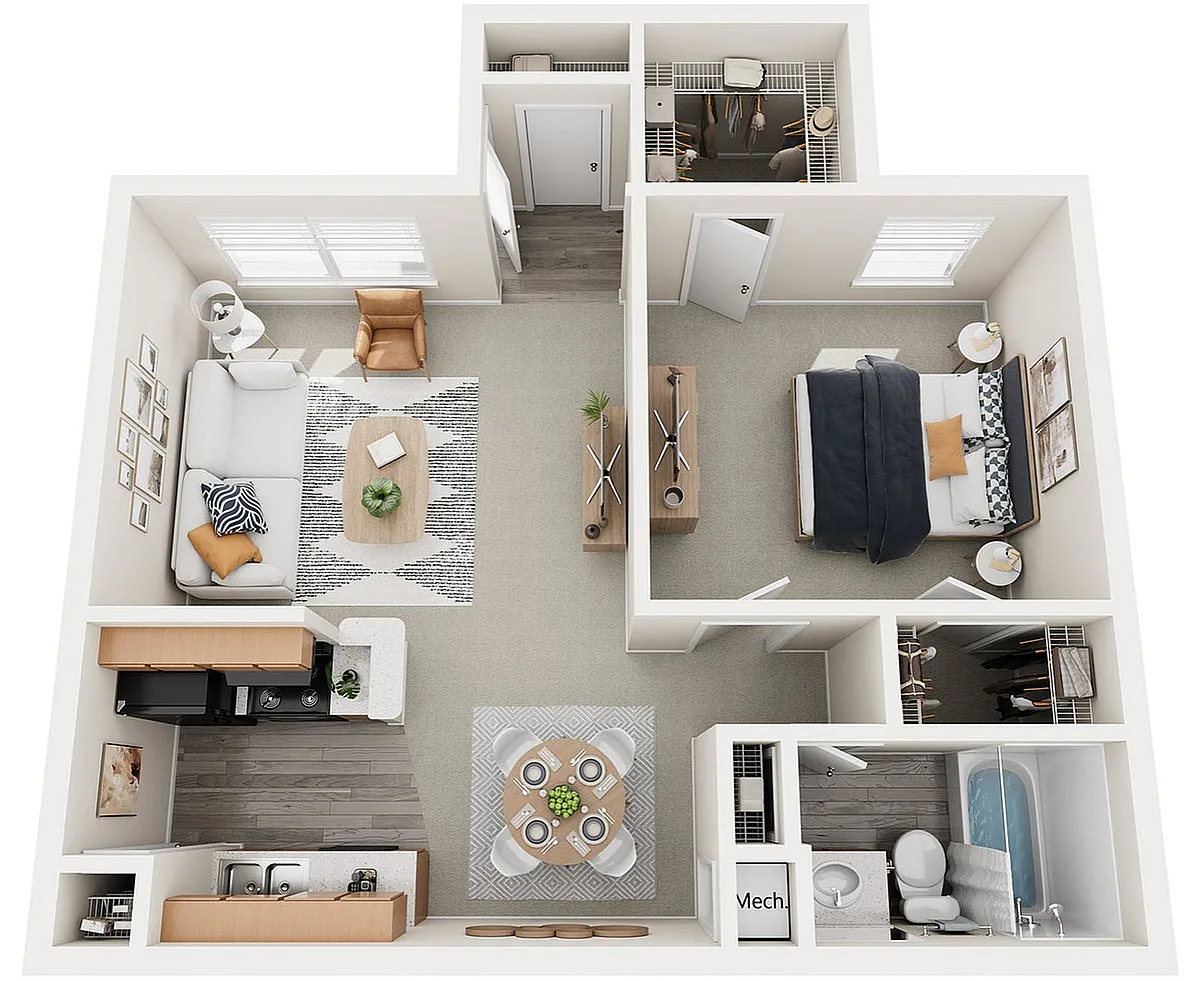 Floor plan A2 One Bedroom