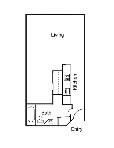 Floor plan Open 1 Bedroom