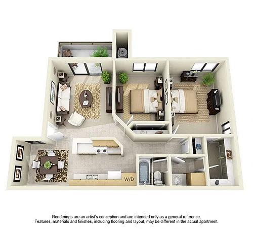 Floor plan Upstairs 2 Bedroom 1 Bathroom