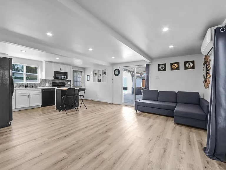 kitchen and living room open space