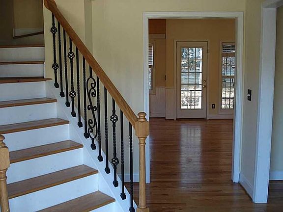 Entry view to family room and backyard door