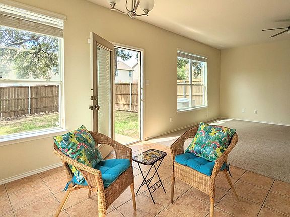Dining room, open floor plan, backyard view