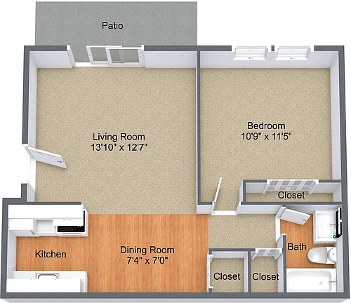 Floor plan One Bedroom Lower