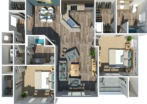 Floor plan B4 - Two Bedroom, Two Bathroom