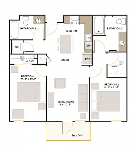 Floor plan C1 2X2