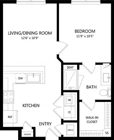 Floor plans are artist's rendering. All dimensions are approximate. Actual product and specifications may vary in dimension or detail. Not all features are available in every apartment. Prices and availability are subject to change. Floor plans are artist