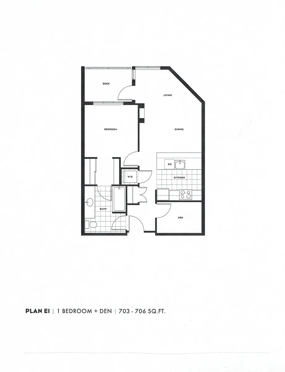 Floor plan 1x1 + Den - C2