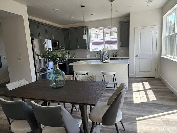 Kitchen Dining-Gray Cabinets
